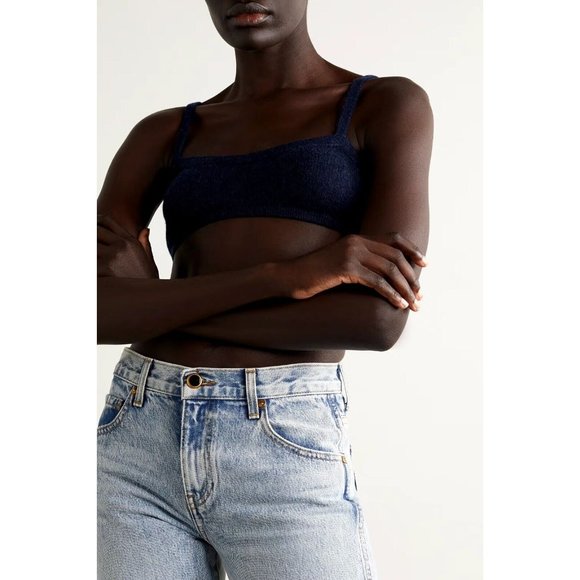 KHAITE Vara Bralette Abyss Dark Blue Cashmere Knit - Picture 2 of 5